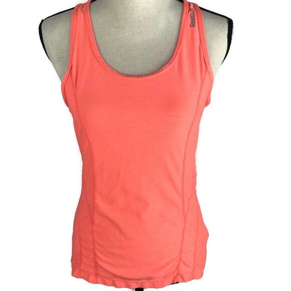 Reebok Dynamic Racerback Tank Top Fitted Performance Pink Coral Womens Sz Small - Picture 8 of 8